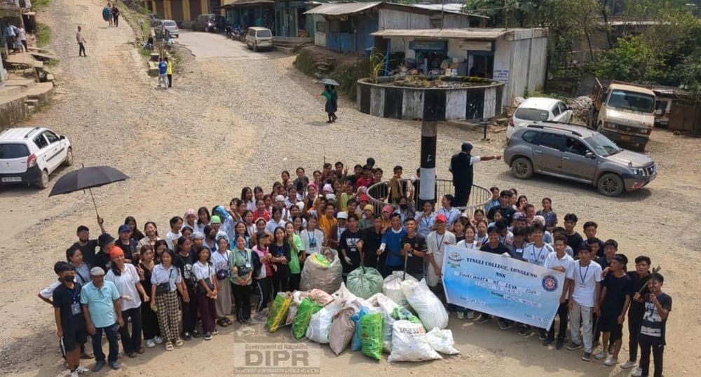 National Service Scheme Wing, Yingli College Longleng carried out a cleanliness drive on September 21. (DIPR Photo)